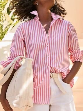a new day Pink & White Striped Button-Down Shirt